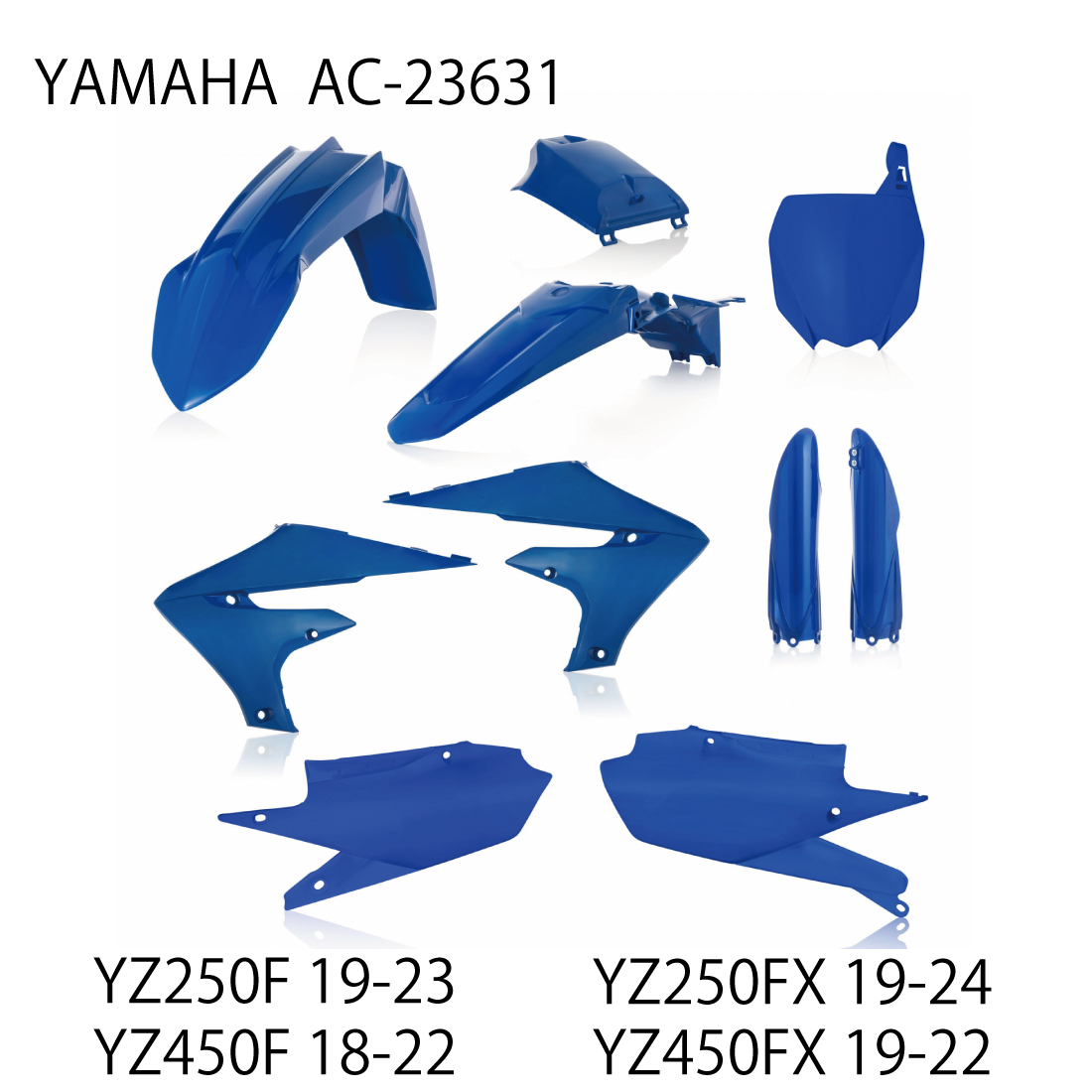 AC-23631 YZ250F 19-23/YZ450F 18-22u003cbru003eYZ250FX 19-24/YZ450FX  19-22u003cbru003ePLASTICフルキット ACERBIS YAMAHA | ラフ＆ロード